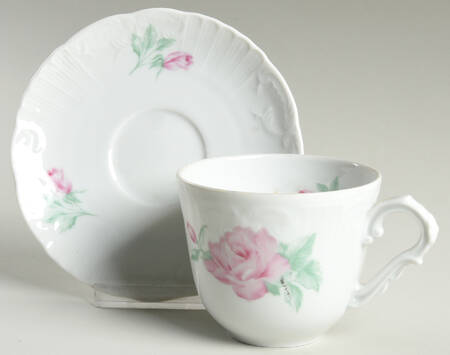 Romance Rose Flat Cup & Saucer Set