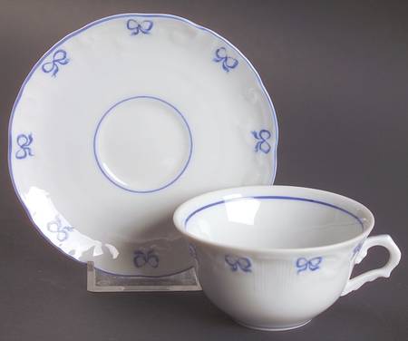 Ruban Blue Flat Demitasse Cup & Saucer Set
