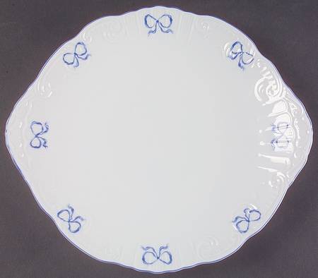 Ruban Blue Handled Cake Plate