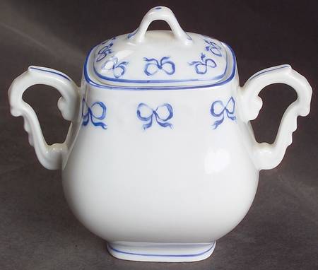 Ruban Blue Mini Sugar Bowl & Lid