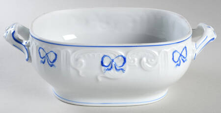 Ruban Blue Rectangular Vegetable Bowl No Lid