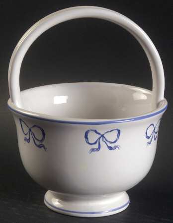 Ruban Blue Medium Basket with Handle