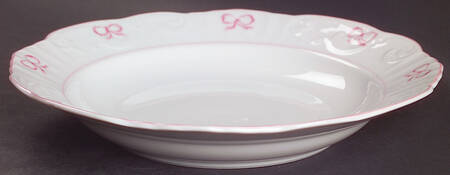 Ruban Pink Large Rim Soup Bowl