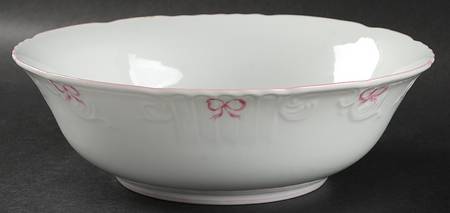 Ruban Pink 9" Round Vegetable Bowl