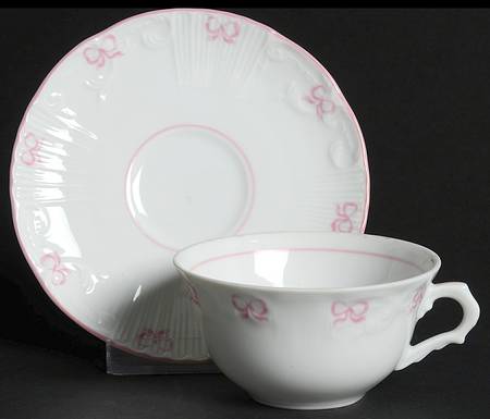 Ruban Pink Flat Demitasse Cup & Saucer Set
