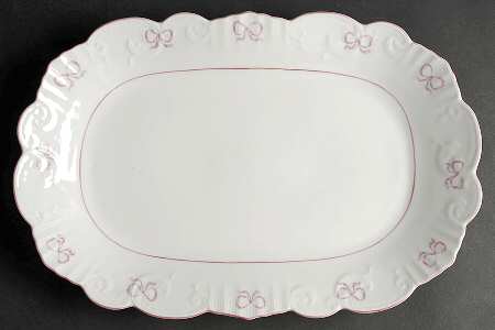 Ruban Pink 17" Oval Serving Platter