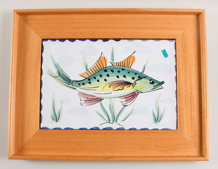 Al Mare Rectangular Wood Tray with Tile Insert