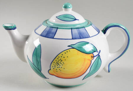 Azzurro Teapot & Lid by Vietri (Italy)