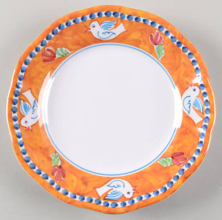 Campagna Bird (Uccello) Melamine Salad/Dessert Plate by Vietri (Italy)