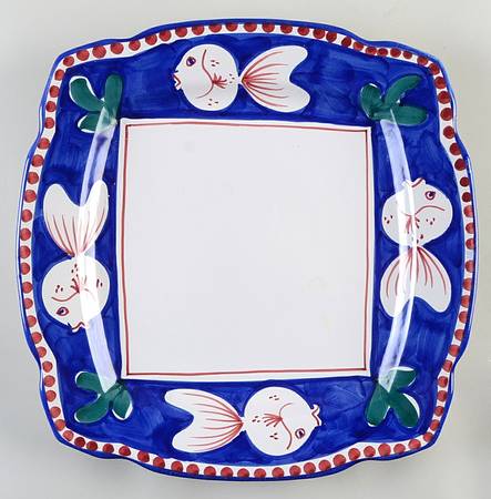 Campagna-Fish Royal Blue (Pesce) 15" Square Serving Platter