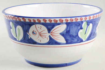 Campagna-Fish Royal Blue (Pesce) 10" Round Serving Bowl
