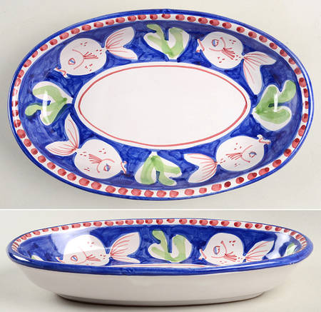 Campagna-Fish Royal Blue (Pesce) 10" Oval Tray