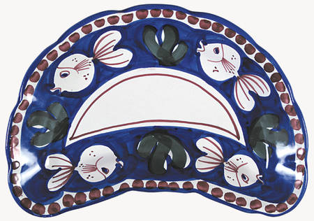 Campagna-Fish Royal Blue (Pesce) Crescent Salad Plate
