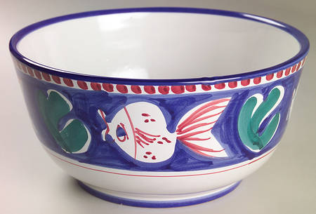 Campagna-Fish Royal Blue (Pesce) 10" Large Salad Serving Bowl