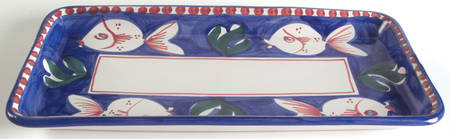 Campagna-Fish Royal Blue (Pesce) 15" Rectangular Serving Platter