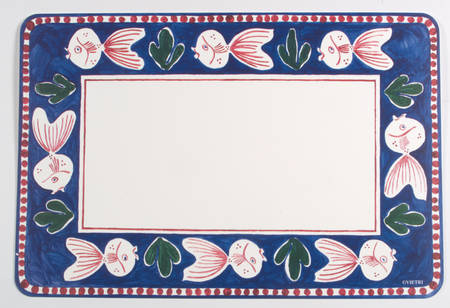 Campagna-Fish Royal Blue (Pesce) Vinyl Placemat