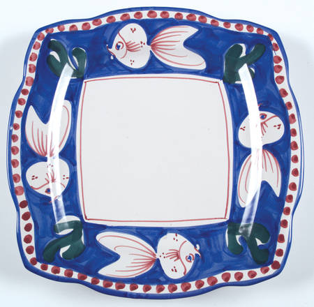 Campagna-Fish Royal Blue (Pesce) Square Dinner Plate