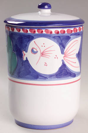 Campagna-Fish Royal Blue (Pesce) 6" Storage Jar & Lid