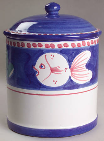 Campagna-Fish Royal Blue (Pesce) Large Canister & Lid