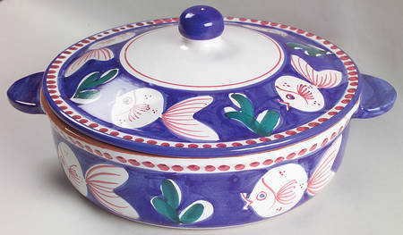 Campagna-Fish Royal Blue (Pesce) 2.5 Qt Round Covered Casserole