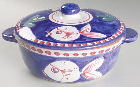 Campagna-Fish Royal Blue (Pesce) 1 Qt Round Covered Casserole
