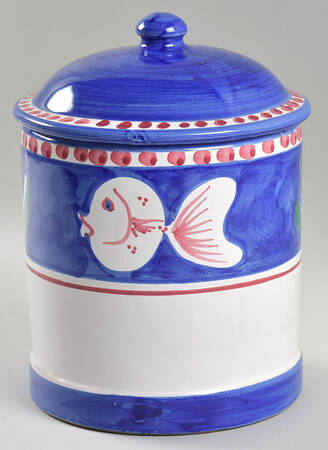 Campagna-Fish Royal Blue (Pesce) Medium Canister & Lid
