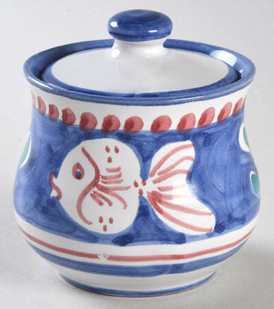 Campagna-Fish Royal Blue (Pesce) Sugar Bowl & Lid