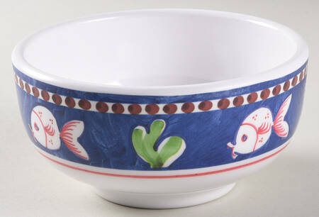 Campagna-Fish Royal Blue (Pesce) Melamine Soup/Cereal Bowl