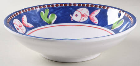 Campagna-Fish Royal Blue (Pesce) 8" Melamine Individual Pasta Bowl