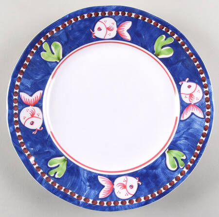 Campagna-Fish Royal Blue (Pesce) Melamine Dinner Plate