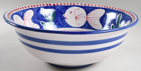 Campagna-Fish Royal Blue (Pesce) 14" Pasta Serving Bowl