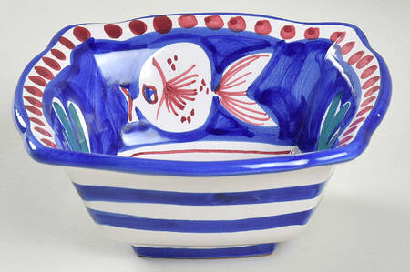 Campagna-Fish Royal Blue (Pesce) Square Cereal Bowl