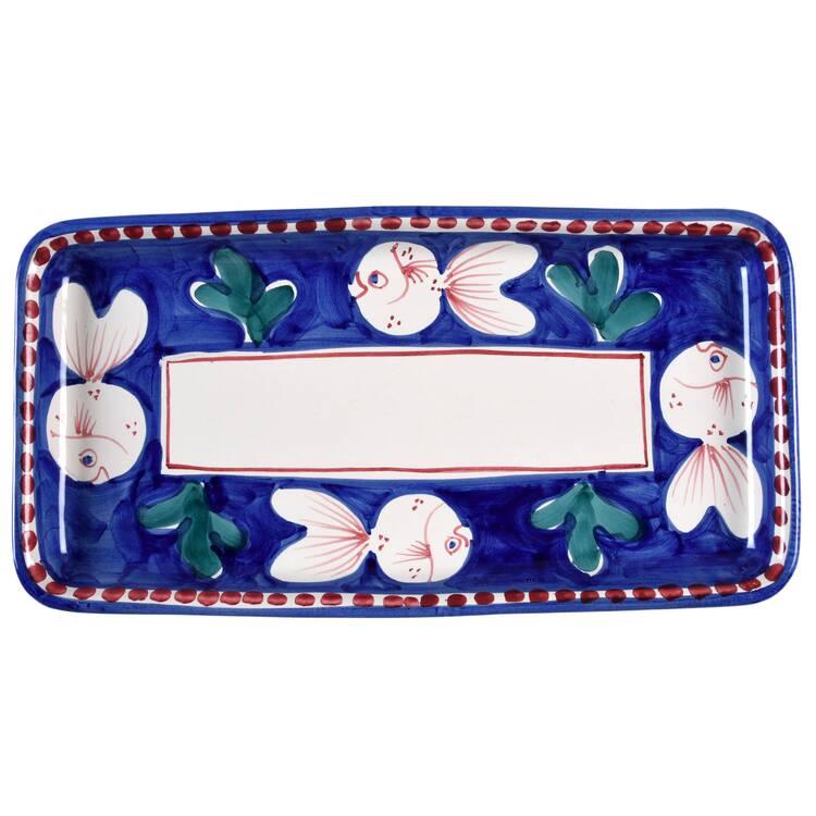 Campagna-Fish Royal Blue (Pesce) 15" Rectangular Serving Platter