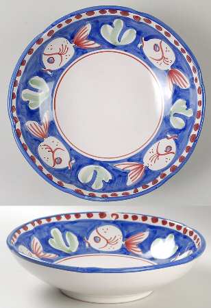 Campagna-Fish Royal Blue (Pesce) 8" Individual Pasta Bowl