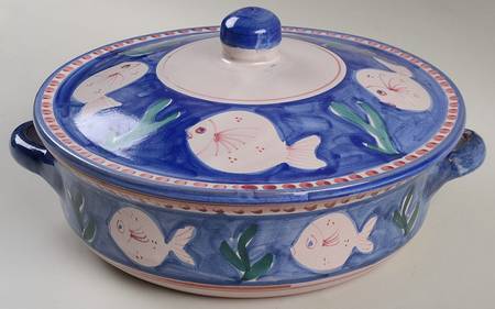 Campagna-Fish Royal Blue (Pesce) 2.5 Qt Round Covered Casserole