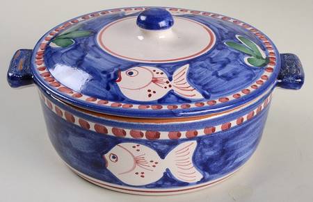 Campagna-Fish Royal Blue (Pesce) 1 Qt Round Covered Casserole