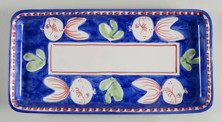 Campagna-Fish Royal Blue (Pesce) 15" Rectangular Serving Platter