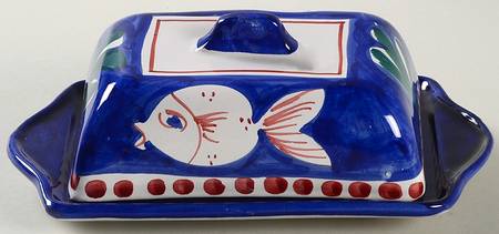 Campagna-Fish Royal Blue (Pesce) Rectangular Covered Butter