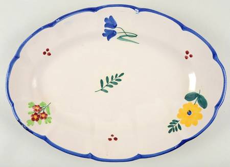 Campagna Flowers 16" Oval Serving Platter