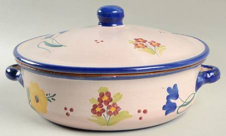 Campagna Flowers 2 Qt Round Covered Casserole