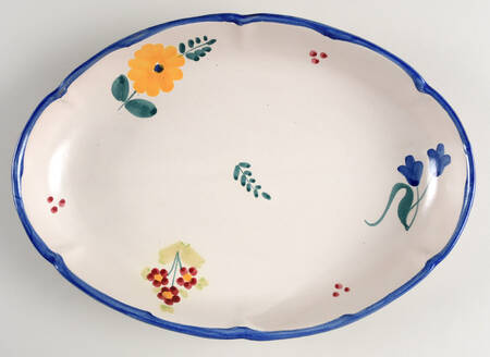 Campagna Flowers 14" Oval Serving Platter