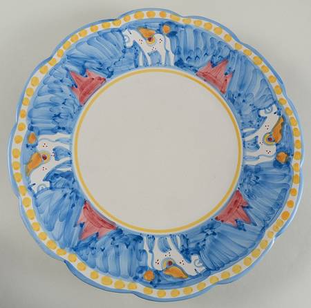 Campagna Horse (Cavallo) 13" Chop Plate (Round Platter) by Ceramica Artistica (CAS Vietri)
