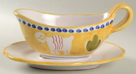 Campagna Ram (Montone) Gravy Boat with Attached Underplate