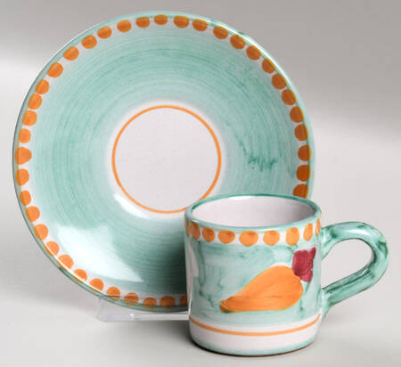 Campagna Rabbit (Coniglio) Flat Demitasse Cup & Saucer Set