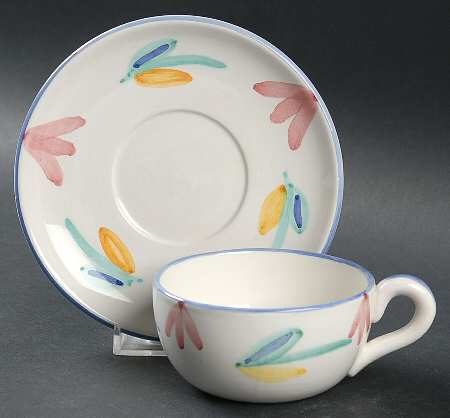 Colore Flat Cup & Saucer Set