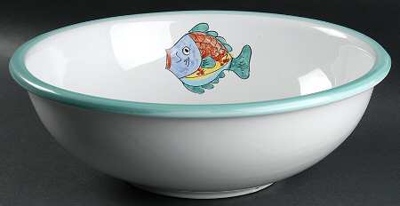 Fish Fish (Fish Completely Colored) 13" Large Salad Serving Bowl