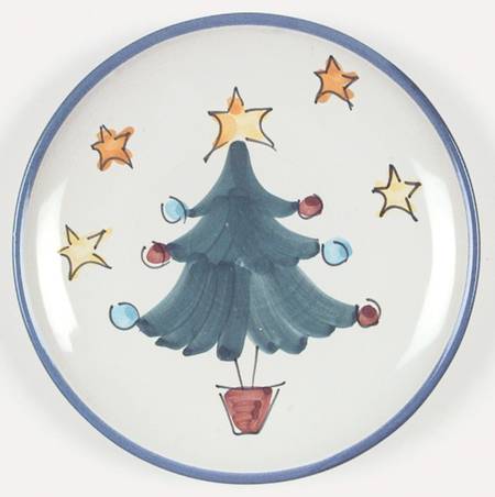 Natale (Blue Trim) Salad Plate