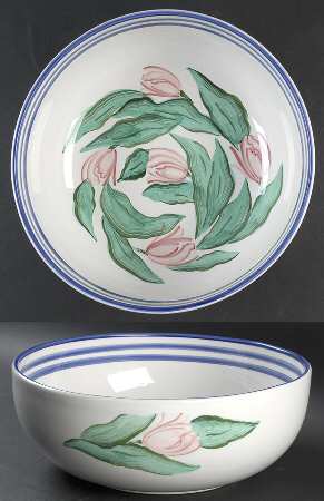 Tulipani D'Acqua 12" Large Salad Serving Bowl