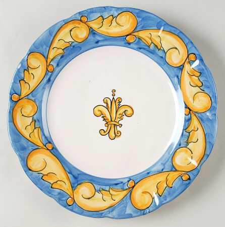 Florentine Blue and Yellow 11" Chop Plate (Round Platter)