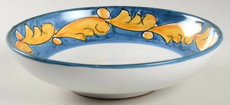 Florentine Blue and Yellow Coupe Soup Bowl